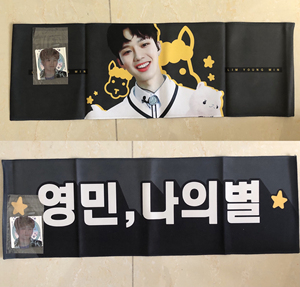 出林煐岷手幅 slogan 背面字是反光材质