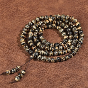 【带国检鉴定证书】 正宗天然越南芽庄沉香手串虎皮纹文玩佛珠