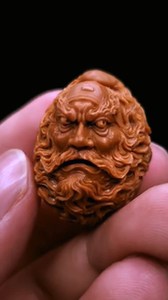 钟馗橄榄核单籽李双本工!纯手工雕刻橄榄核手串文玩核雕