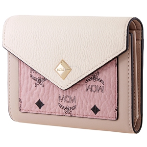 澳门代购 mcm信封拼色三折短款钱包