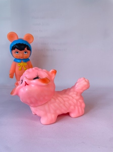 怀旧老玩具胶皮小狗 八九十年代的老物件老玩具胶皮小狮子狗 怀