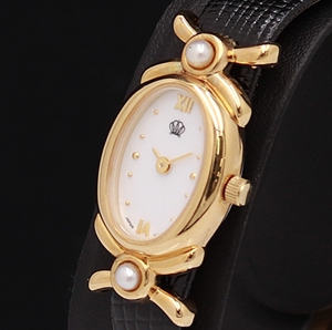 mikimoto御木本珍珠石英椭圆女士手表
