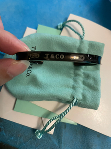 正品专柜购买tiffany蒂芙尼1837黑钛手镯男女925银