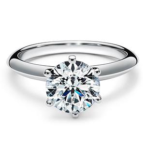 【99新】蒂芙尼六爪铂金钻石订婚戒指女士1.04克拉钻戒