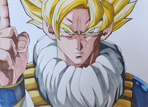 装饰画#七龙珠卡卡罗特马克笔手绘