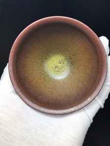 一方龙窑建盏通天铁锈柠檬黄