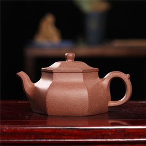 保真紫砂壶正宗 手工方器 做工精湛 透气性好【六方井栏】雪花泥