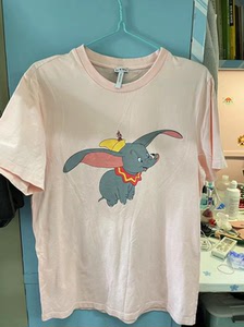 loewe罗意威粉红色小飞象短袖t恤
