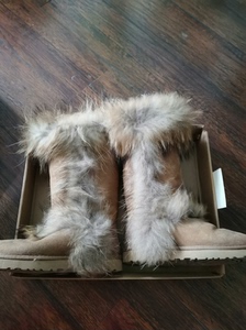 澳洲 高筒狐狸毛雪地靴 5815长款澳洲…浅栗色  有实物细