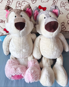 nici正版老版绝版哈士奇雪橇犬情侣中号45cm毛绒玩具公仔