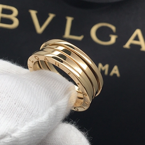 宝格丽18k黄金三环弹簧63号戒指bvlgari男戒