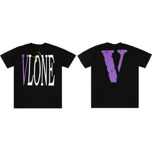 【现货】vlone 紫黄绿大v纯棉 短袖 背后v 宽松潮牌
