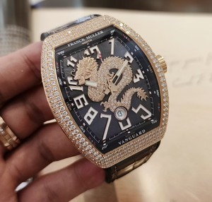 限量版法兰克穆勒法穆兰98新v45玫瑰金原镶钻自动机械男表中国龙