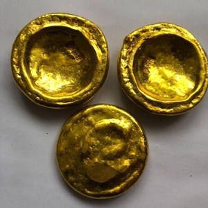 古代钱币汉朝鎏金金锭 西汉金锭 黄金元宝 黄铜鎏金 特价包邮