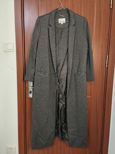 Veromoda女士中长款灰色西装外套/大衣