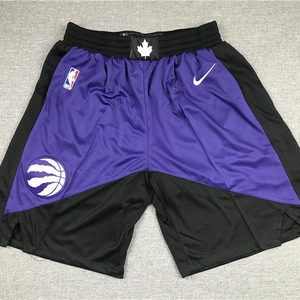 NBA猛龙紫黑奖励版球裤城市版球裤篮球裤短裤实战复古球衣美式