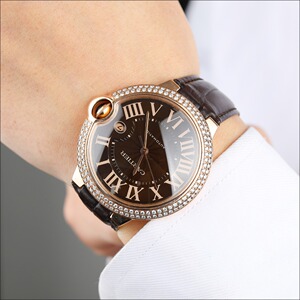 8新]卡地亚男表自动18k玫瑰金后镶钻男士手表w6920037