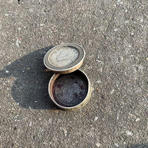 古玩杂项收藏民俗老物件老银龙凤印泥盒银元古玩收藏