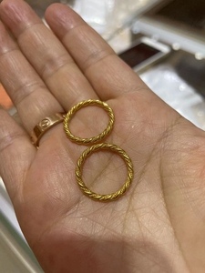 六福珠宝福满传家古法麻花黄金戒指女实心素圈