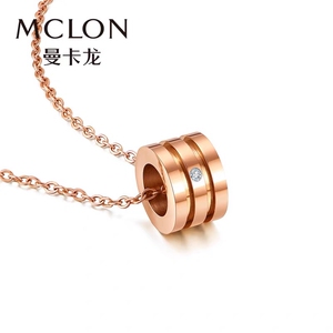mclon/曼卡龙唯爱钻石项链女款锁骨链吊坠小蛮腰真钻项链.