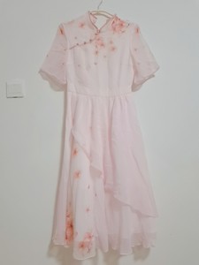 非筱姿，固执粉色汉服连衣裙，非常重工，显白的颜色，图片实拍无