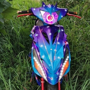 爆改鬼火摩托车整车125踏板燃油助力幽灵暴走星空战速男女款