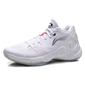 李宁音速5特纳高低帮白色篮球鞋,41.