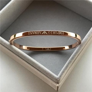 000人付款淘宝armani阿玛尼官方经典不锈钢玫瑰金色女士手镯饰品女egs