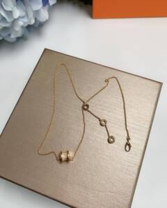 【98新】bvlgari宝格丽b.zero满天星18k玫瑰金满钻小蛮腰女士项链