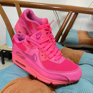 nike air max90荧光骚粉色运动鞋