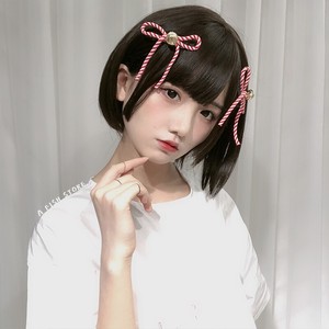 **鱼家**可爱到窒息*的假发 短款姬发 厚刘海 日风少女