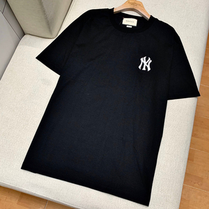 gucci x mlb联名刺绣logo圆领短袖t恤