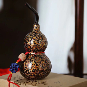 黑金大漆手工描金葫芦挂件汽车挂饰手把件饰品装饰