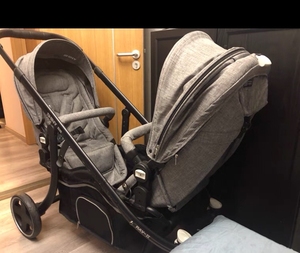 shinybb双胞胎婴儿双人推车可坐躺欧洲婴儿车… 帮邻居出