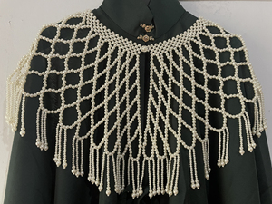 abs仿珍珠云肩,披肩,米白色