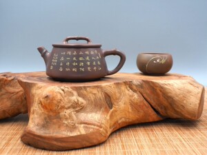 书法大家系列:张传瑞书法壶 坭兴陶宽口石瓢壶 全手工壶