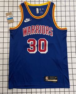 勇士队库里30号球衣复古蓝11号汤普森篮球服男女学生球裤套装