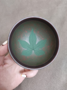 台湾陶艺名家 张岳轩 朱泥 枫叶对杯 徐水源风格 2020