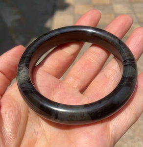 广墨～广西和田玉墨玉手镯58圈口