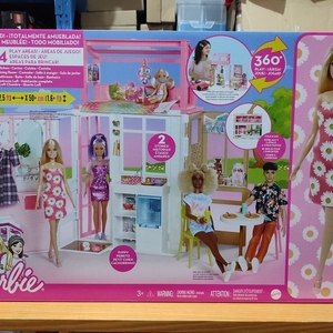 芭比娃娃之新梦幻度假屋女孩社交互动过家家生日礼物玩具HCD4