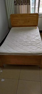 转让闲置木床一米二大单人床/小双人床稳固结实牢固不晃带床垫