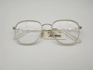 木九十旗下AOJO品牌银色透明夹心多边形眼镜架男女眼镜框可配
