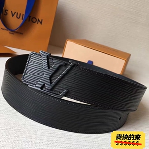 lv路易威登黑色男士水波纹皮带腰带 百搭