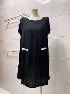 【全新带吊牌】XL曼佧朵黑色短袖大码连衣裙新款孕妇哺乳期可穿