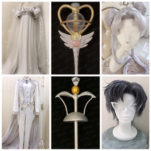 美少女战士倩尼迪公主女王/国王cos假发服装配饰权杖道具全套