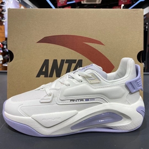 安踏 生活系列 超体 低帮板鞋 白紫色 女36/36.5,清