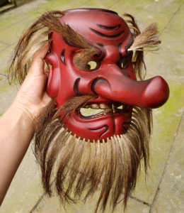 000人付款淘宝日本回流实木一木雕天狗面具zhuanse2017288.