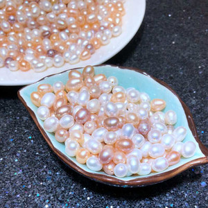 天然淡水珍珠 正品 0.5元一颗 散珠批发通孔 diy饰品