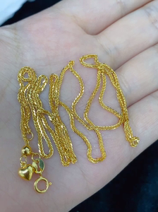 老凤祥56cm 18k黄金肖邦链项链可调节