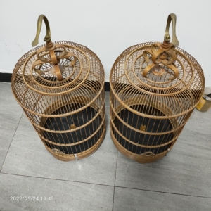 百灵鸟笼直径36厘米,高54厘米,加密顶,皮料,纯铜钩